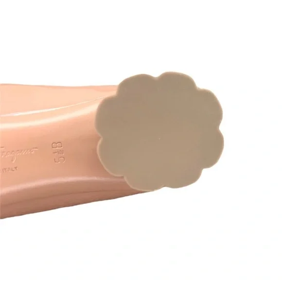 SALVATORE FERRAGAMO Patent Leather Flower Heel Pink Size 5 - Picture 5 of 11